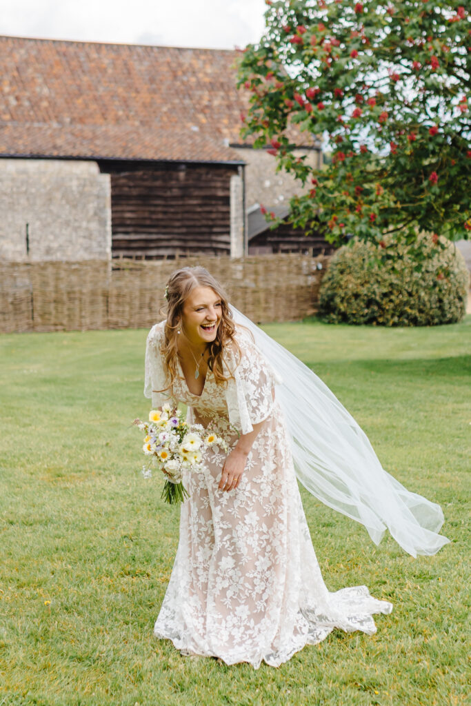 Bride Hannah at Priston Mill near Bath