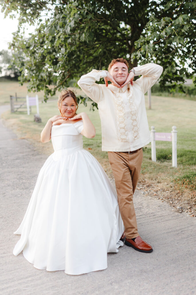 Fun golden hour couple portraits at Priston Mill near Bath