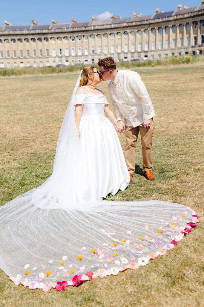 Couple portraits in Royal Crescent in Bath